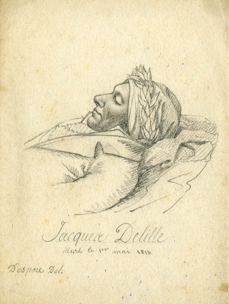 PORTRAIT DE JACQUES DELILLE SUR SON LIT DE MORT